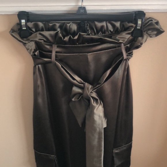 Paper Bag Waist Wide Leg Trousers - Picture 2 of 3